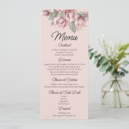 Menu Floral, Dusty rosa Blush Casamento