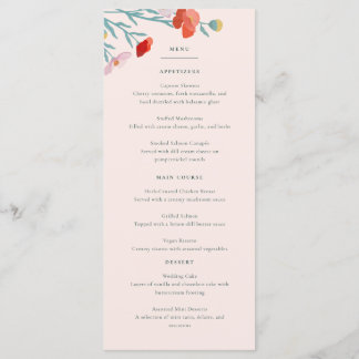 Menu Floral Harmony Flat