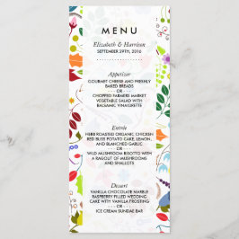 Menu Floral Modern Boho Chic