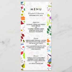 Menu Floral Modern Boho Chic