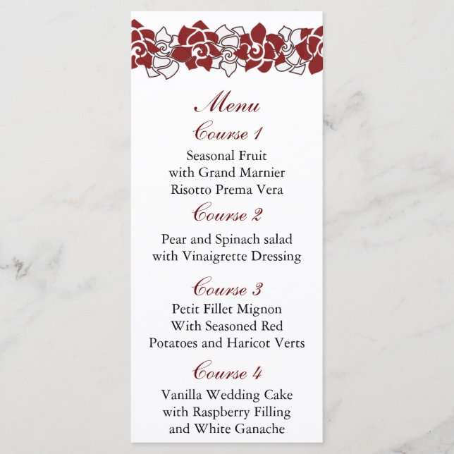 menu floral Red Wedding (Frente)