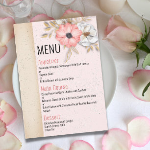 Menu Floral Ribbon Wedding Suite 4,5" x 6,25"
