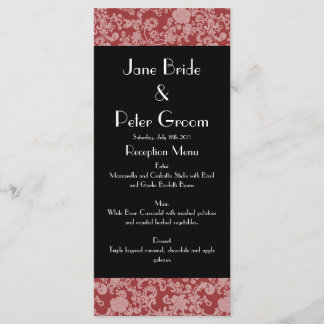 Menu Floral Rococo Weding, cartaz de cardápio/programa