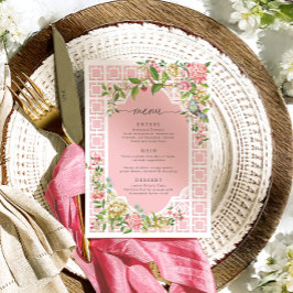 Menu Floral Rosa Chinoiserie - Trianon