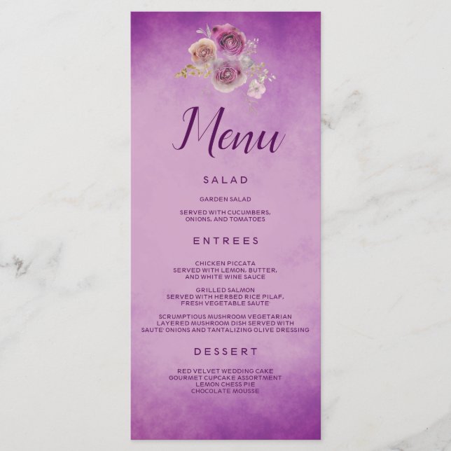 Menu Floral Roxa (Frente)