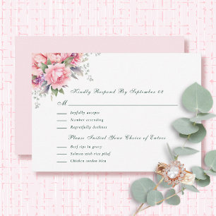 Menu Floral RSVP do Menu Floral de Aquarela Cor do