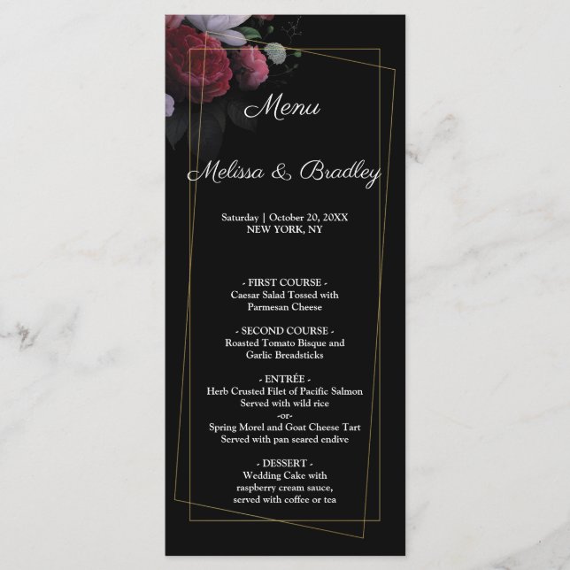 Menu Floral Russo Burgundy (Frente)