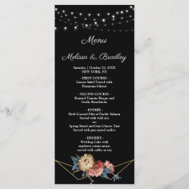 Menu Floral Rustic Magnolia String Lights