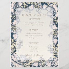 Menu Floral Rustic Vintage Flower
