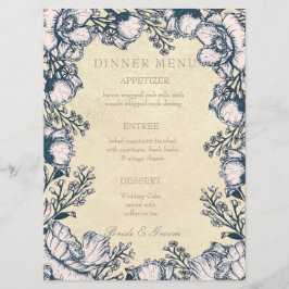 Menu Floral Rustic Vintage Flower