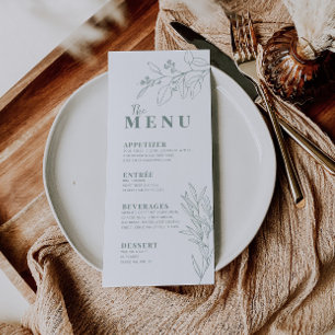 Menu Floral Sage Green Boho