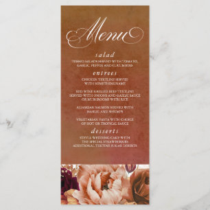 Menu Floral Terracotta Pampas Grass