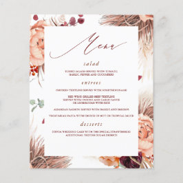 Menu Floral Terracotta Pampas Grass