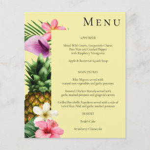 Menu Floral Tropical Havaiana - Amarelo