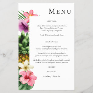 Menu Floral Tropical Havaiana - Branco MED