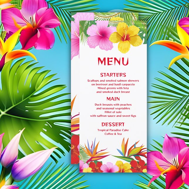 Menu Floral Tropical Havaiano (Criador carregado)