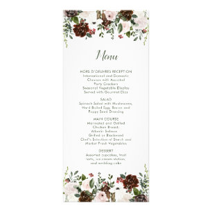 Menu Floral Verde da Floresta Vermelha Indiana