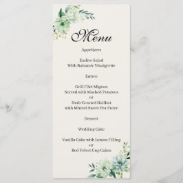 Menu floral verde de Quinceanera