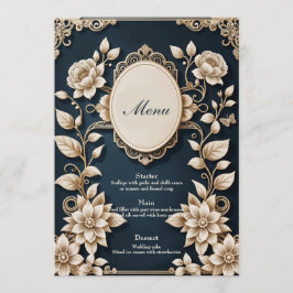 Menu flores coloridas elegantes creame.