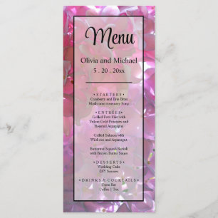 Menu Flores cor-de-rosa Elegante flores hydrangeas