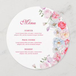 Menu Flores de Aquarela Redondas