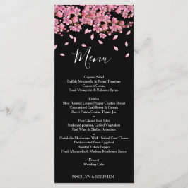 Menu Flores De Cereja Rosa Na Recepção de casamento Pre