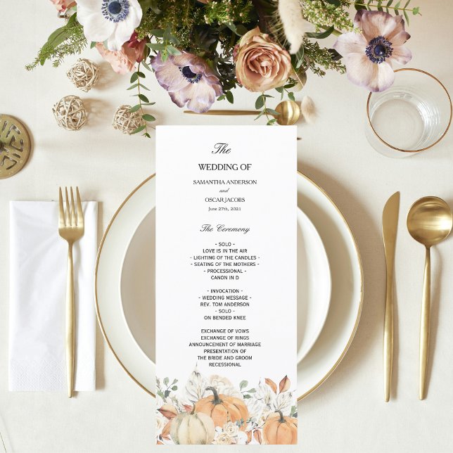 Menu Flores de Cores d'Água Trendy e Bompkins outono (Criador carregado)