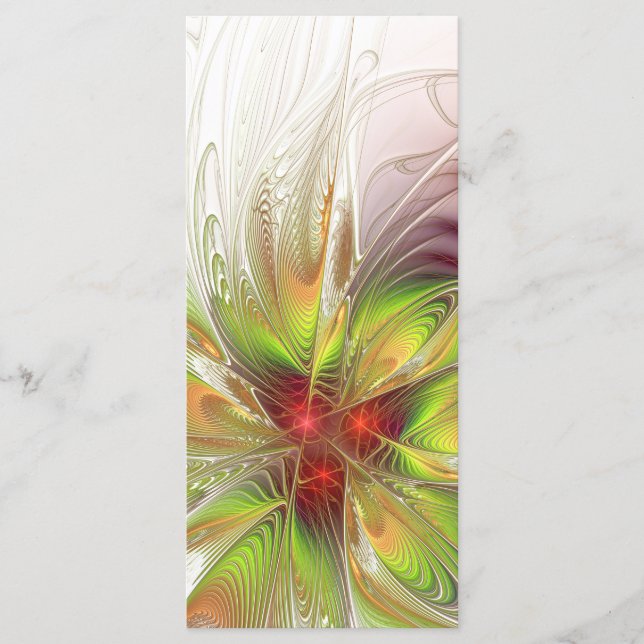 Menu Flores de fantasia fractal suaves e tenra (Frente)