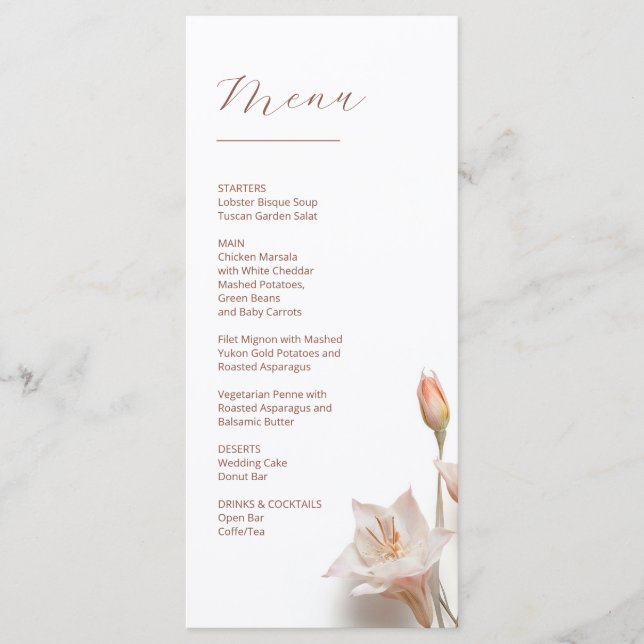 Menu Flores de Magnólia 3D (Frente)