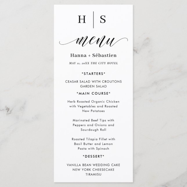 Menu Flores de Outono em Aquarela Boho (Frente)