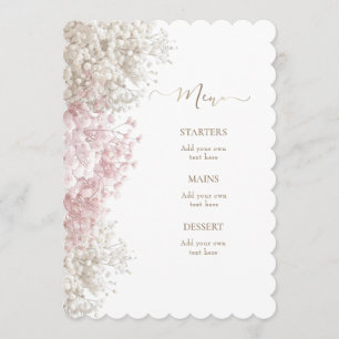 Menu flores de respiração de bebê rosa branco