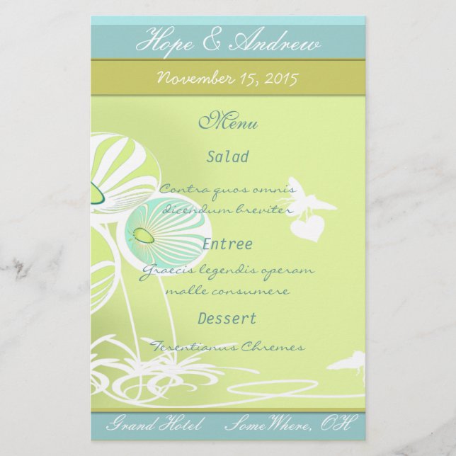 Menu Flores e Abelhas (Frente)