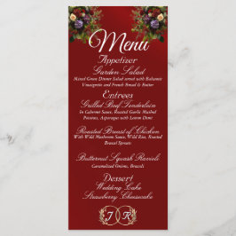 Menu Flores e Fita Selvagens - Casamento Vermelho