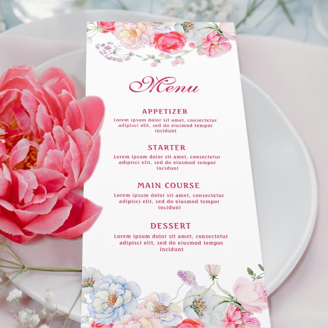 Menu Flores em Aquarela Clássico (Criador carregado)