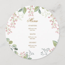 Menu flores rosa pequenas