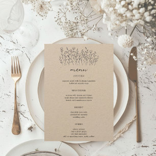 Menu Flores Selvagens Linha Arte Legante Moderna CLIENT