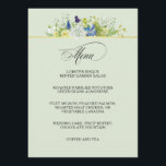 Menu Flores Selvagens Russas do Jardim Secreto<br><div class="desc">Um cartão floral encantador que coordena com a "Coleção de Casamentos de Flores Selvagens Rústicas do Jardim Secreto". Delicar as flores silvestres em tons de água mistos de púrpura, azul, amarela e branca com verde e galhos florestais como videira como sotaque. Basta editar o texto de exemplo com os itens...</div>