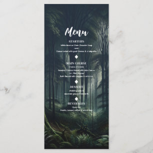 Menu Floresta Escura ao Crepúsculo Cardápio de Casament