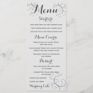 Menu Flourish Elegante Com Casamento De Corações