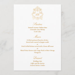 Menu Foil Dourada Rococo Clássica Sofisticada