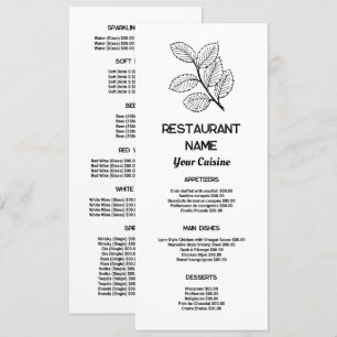 Menu Folha Moderna, Restaurante Slimline