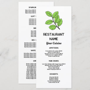 Menu Folha Verde, Restaurante Slimline