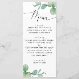Menu Folhas de Eucalipto Casamento | Botânico Aquarela