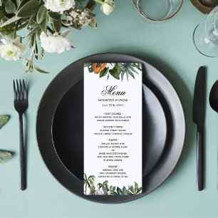 Menu Folhas de Verde Tropical de Cores Aquáticas Trend