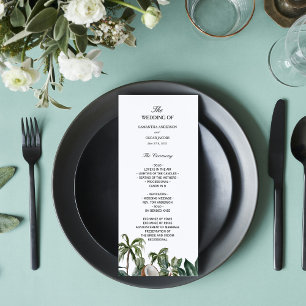 Menu Folhas de Verde Tropical de Cores Aquáticas Trend