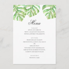 Menu Folhas verdes exóticas. Casamento tropical de verã