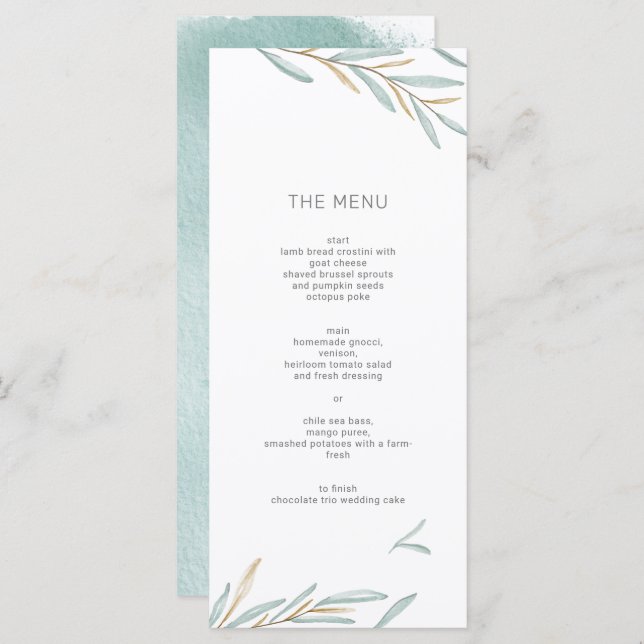 Menu Foliage Modern (Frente/Verso)