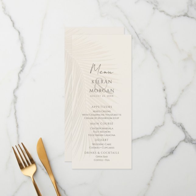 Menu Folm de Tema da Praia (Frente/Verso In Situ)