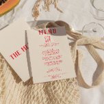 Menu Fork Knife de Desenho Moderno Retro Casamento Quir<br><div class="desc">Um retro fedorento,  moderno menu janto de casamento vermelho e branco. Que apresenta modelo de chic de fundo leitoso cremoso e tipografia escrita vívida e vermelha. Com faca desenhada à mão,  garfo e colher. Perfeito e compatível com toda a suíte.</div>