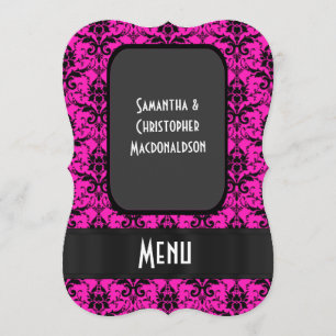 Menu formal de casamento de damascos cor-de-rosa
